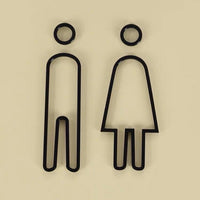 Luxury Matt Surface Metal Washroom Sign, Bathroom Sign, Restroom Sign, Toilet Sign