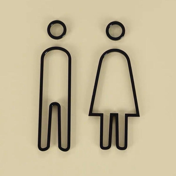 Luxury Matt Surface Metal Washroom Sign, Bathroom Sign, Restroom Sign, Toilet Sign