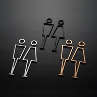 Luxury Matt Surface Metal Toilet Sign, Washroom Sign, Bathroom Sign, Restroom Sign