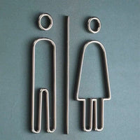 Deluxe Brass Metal Washroom Sign, Bathroom Sign, Restroom Sign, Toilet Sign