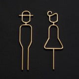 Deluxe Brass Washroom Sign, Bathroom Sign, Restroom Sign, Toilet Sign