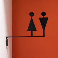 Luxury Matt Surface Side Mount Washroom Sign, Bathroom Sign, Restroom Sign, Toilet Sign