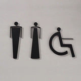 Luxury Matt Surface Metal Washroom Sign, Bathroom Sign, Restroom Sign, Toilet Sign, Disabled Sign, Handicapped Sign