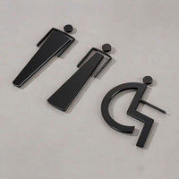 Luxury Matt Surface Metal Washroom Sign, Bathroom Sign, Restroom Sign, Toilet Sign, Disabled Sign, Handicapped Sign