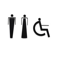 Luxury Matt Surface Metal Washroom Sign, Bathroom Sign, Restroom Sign, Toilet Sign, Disabled Sign, Handicapped Sign
