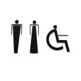 Luxury Matt Surface Metal Washroom Sign, Bathroom Sign, Restroom Sign, Toilet Sign, Disabled Sign, Handicapped Sign