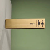 Luxury Matt Surface Side Mount Washroom Sign, Bathroom Sign, Restroom Sign, Toilet Sign