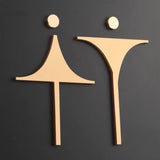 Luxury Matt Surface Metal Washroom Sign, Bathroom Sign, Restroom Sign, Toilet Sign