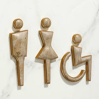 Luxury Marble & Aluminium Washroom Sign, Bathroom Sign, Restroom Sign, Toilet Sign, Disabled Sign