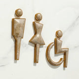 Luxury Marble & Aluminium Washroom Sign, Bathroom Sign, Restroom Sign, Toilet Sign, Disabled Sign