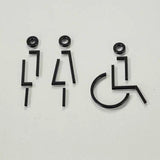 Luxury Matt Surface Metal Washroom Sign, Bathroom Sign, Restroom Sign, Toilet Sign, Disabled Sign, Handicapped Sign