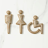 Luxury Marble & Aluminium Washroom Sign, Bathroom Sign, Restroom Sign, Toilet Sign, Disabled Sign