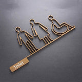 Luxury Matt Surface Side Mount Washroom Sign, Bathroom Sign, Restroom Sign, Toilet Sign, Disabled Sign