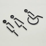 Luxury Matt Surface Metal Washroom Sign, Bathroom Sign, Restroom Sign, Toilet Sign, Disabled Sign, Handicapped Sign