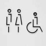 Luxury Matt Surface Metal Washroom Sign, Bathroom Sign, Restroom Sign, Toilet Sign, Disabled Sign, Handicapped Sign