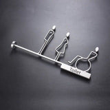 Modern Aluminum Washroom Sign, Side Mount Toilet Restroom Sign