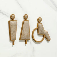 Luxury Marble & Aluminium Washroom Sign, Bathroom Sign, Restroom Sign, Toilet Sign, Disabled Sign