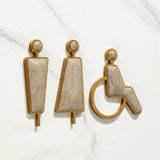 Luxury Marble & Aluminium Washroom Sign, Bathroom Sign, Restroom Sign, Toilet Sign, Disabled Sign