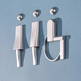 Luxury 3D Metal Washroom Sign, Bathroom Sign, Restroom Sign, Toilet Sign