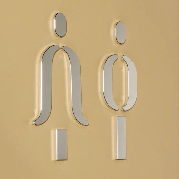 Luxury Aluminium Washroom Sign, Bathroom Sign, Restroom Sign, Toilet Sign