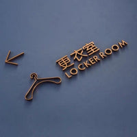 Luxury Matt Surface Metal Sign, Cloakroom Sign, Locker Room Sign