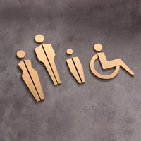 Luxury Matt Surface Metal Washroom Sign, Bathroom Sign, Restroom Sign, Toilet Sign, Disabled Sign, Baby Changing Sign