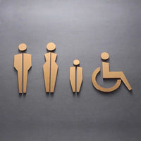 Luxury Matt Surface Metal Washroom Sign, Bathroom Sign, Restroom Sign, Toilet Sign, Disabled Sign, Baby Changing Sign