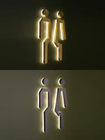 Luxury Custom Washroom, Toilet, Restroom Metal Backlit Sign, Illuminated Logo Sign, light box, Custom LED Sign