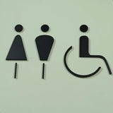 Luxury Matt Surface Metal Washroom Sign, Bathroom Sign, Restroom Sign, Toilet Sign, Disabled Sign, Handicapped Sign