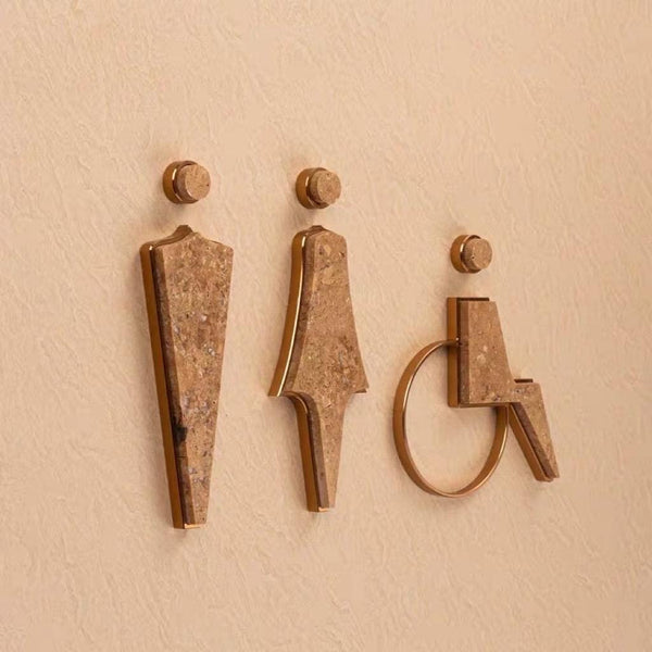 Luxury Stone & Aluminium Washroom Sign, Bathroom Sign, Restroom Sign, Toilet Sign, Disabled Sign