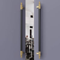 Luxury Stainless Steel & Wood Double Sided Door Pull Handles