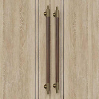 Luxury Stainless Steel & Wood Double Sided Door Pull Handles
