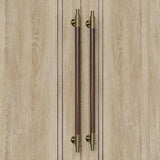 Luxury Stainless Steel & Wood Double Sided Door Pull Handles