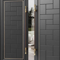 Luxury Stainless Steel & Wood Double Sided Door Pull Handles