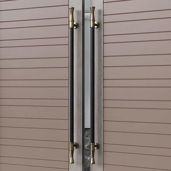 Luxury Stainless Steel & Wood Double Sided Door Pull Handles