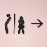 Luxury Matt Surface Metal Washroom Sign, Bathroom Sign, Restroom Sign, Toilet Sign
