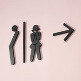 Luxury Matt Surface Metal Washroom Sign, Bathroom Sign, Restroom Sign, Toilet Sign