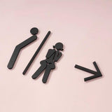Luxury Matt Surface Metal Washroom Sign, Bathroom Sign, Restroom Sign, Toilet Sign