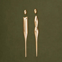Deluxe Brass Washroom Sign, Bathroom Sign, Restroom Sign, Toilet Sign