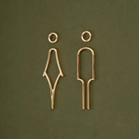Deluxe Brass Washroom Sign, Bathroom Sign, Restroom Sign, Toilet Sign