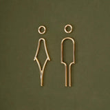 Deluxe Brass Washroom Sign, Bathroom Sign, Restroom Sign, Toilet Sign