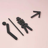 Luxury Matt Surface Metal Washroom Sign, Bathroom Sign, Restroom Sign, Toilet Sign
