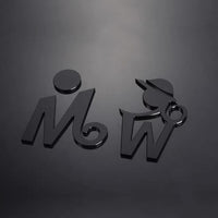 Luxury Matt Surface Metal Washroom Sign, WC Sign, Restroom Sign, Toilet Sign