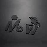 Luxury Matt Surface Metal Washroom Sign, WC Sign, Restroom Sign, Toilet Sign