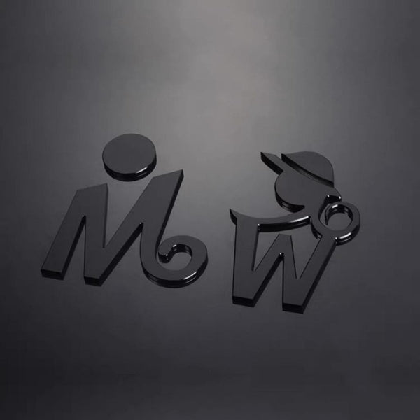 Luxury Matt Surface Metal Washroom Sign, WC Sign, Restroom Sign, Toilet Sign