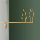 Luxury Matt Surface Side Mount Washroom Sign, Bathroom Sign, Restroom Sign, Toilet Sign