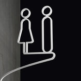 Luxury Metal Side Mount Washroom Sign, Bathroom Sign, Restroom Sign, Toilet Sign