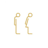 Matt Metal Restroom Sign, Modern Washroom Signage