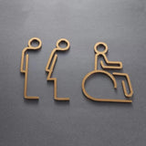 Matt Metal Restroom Sign, Modern Washroom Signage