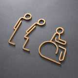 Matt Metal Restroom Sign, Modern Washroom Signage